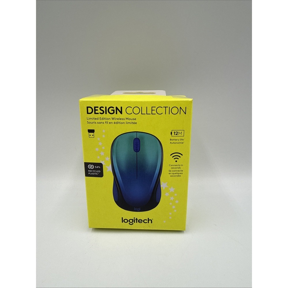 Logitech M317C Wireless Optical Mouse USB Receiver PC/MAC - Blue Aurora